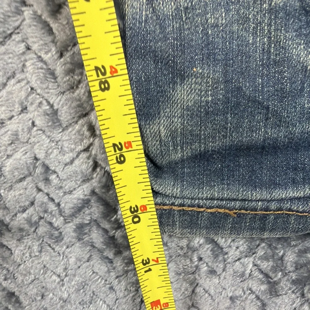 Levis 504 Jeans Adult 34x32 Blue Red Tab Denim Medium Wash Straight Distressed‎